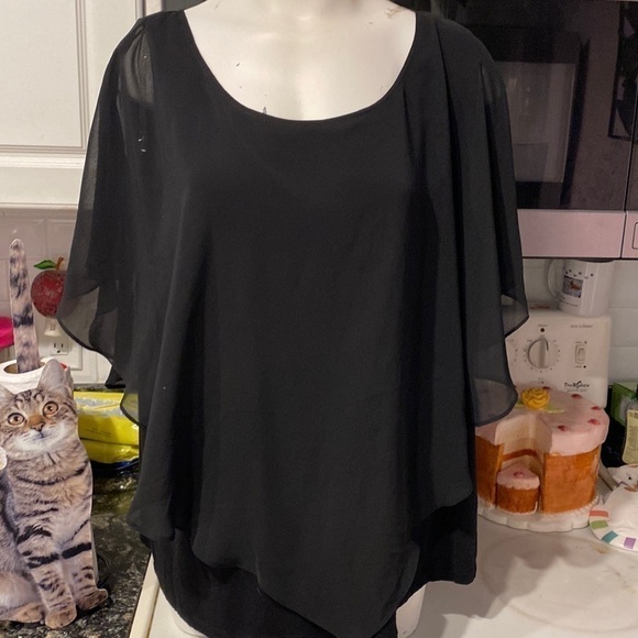 A womens AGB solid black party or dressy sleeveless plus size top 2x - Picture 1 of 4